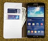 High Quality Vegan Leather Crocodile Pattern Folio Wallet Case with Magnetic Enclosure and Kickstand for Samsung Galaxy Note 3 SM-N900A / SM-N900T / SM-N900V / SM-N900R / SM-N900P / SM-N9005 - White