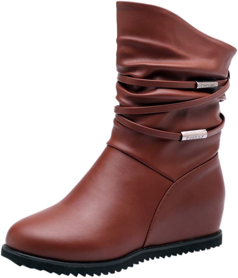 MAWOLY Winter Women Ankle Shoes Black Tassel Faux Leather Round Toe Retro Material Pu Flared Block Heel Slip-On Boots