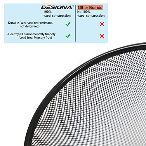 DESIGNA Round Waste Basket, Mesh Office Desk Trash Cans Wire, 4.5 Gal,11-11/16 Diameter x 14-1/16 H Black, 6-PACK