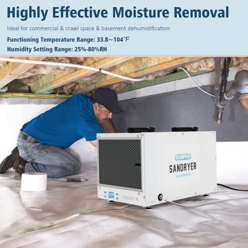 Crawl Space Dehumidifier, 180Pint Commercial Dehumidifiers for Basement