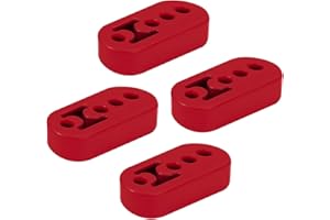 ALFLOW Exhaust Hanger Rubber Adjustable Insulator, Universal Heavy Duty Exhaust Tail Pipe Mount Bushing,4 Holes(4Pcs red, 108 mm/4.2 IN)