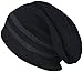 Men Reversible Slouchy Beanie Hat Unisex Skull Hat (B308-Black)