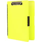 Dexas Slimcase 2 Plastic Clipboard with Storage and Side Opening, Neon Yellow, Office Supplies Clipboards to Organize, Carry and Store, A4 Holder, Style and Functionality Nursing Clipboard