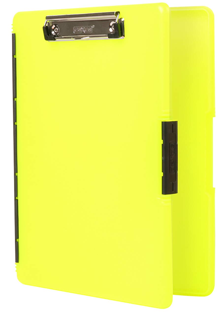 Dexas 3517-803 Slimcase 2 Storage Clipboard with Side Opening, Neon Yellow
