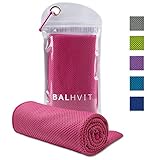 Balhvit Cooling Towel, Cool Towel for Instant Cooling Relief, Chilling Neck Wrap, Ice Cold Scarf For Men Women, Microfiber Bandana - Evaporative Chilly Towel For Yoga Golf Travel (Pink, 4012)