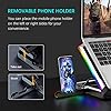 TopMate-C11-Laptop-Cooling-Pad-11-173-RGB-Gaming-Laptop-Cooler-High-Speed-6-Fans-Cooling-Stand-5-Adjustable-Hight-Phone-Stand-and-2-USB-Ports TopMate C11 Laptop Cooling Pad RGB Gaming Notebook Cooler, Laptop Fan Stand Adjustable Height with 6 Quiet Fans and…