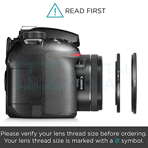 Altura Photo 49-58MM Step-Up Ring Adapter (49MM Lens to 58MM Filter or Accessory) + Premium MagicFiber Cleaning Cloth - Thumbnail 2