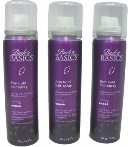 Back to Basics Firm Hold Hair Spray Infused with Sunflower, 2oz (Pack of 3)