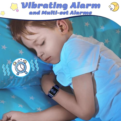 Timever Digital Watch Children Girls Boys with Pedometer, 2 Alarms, Stopwatch, Light, Date Sports Watch without App and Mobile Phone with Nylon Strap