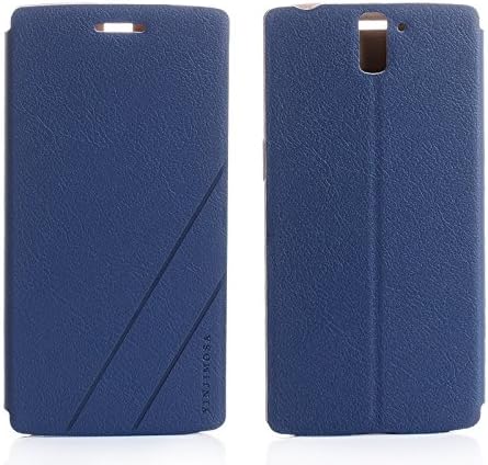 Walsontop™ 360 Degree Protection Flip Leather Case Cover For Oneplus one / Oneplus 1+ phone Case (Dark Blue) - Retail Packaging