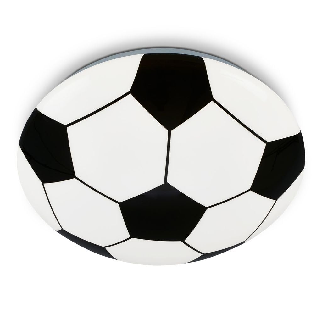 BRILONER - Football LED Ceiling Light, Neutral White Light, 27.5x6.5 cm,12W, 1300lm, Football Light Shade, Kids Lamp, Football Bedroom Accessories, Ceiling Lights for Childrens Bedroom, Playroom