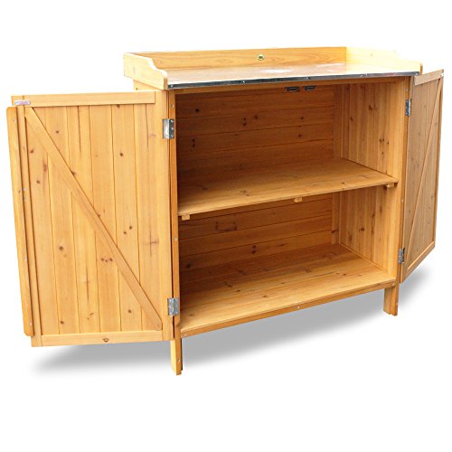 Habau 3106 Gartentisch mit Unterschrank, 98 x 48 x 95 cm, Natur – Bild 5