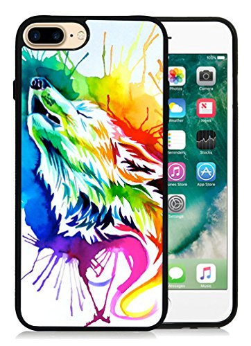 Minffc Unique With Rainbow wolf Protective Case Cover For Iphone 7 Plus 5.5 Inch