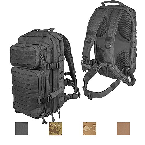 Lancer Tactical All-Purpose High Performance 3-Day Ruck Pack Heavy Tension  Laser Cut MOLLE PALS Hydration Capable PVC Coated Device Friendly Trek Bug 