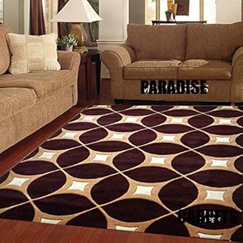 Paradise Carpet Creation Floral Persian Carpet (Brown, Acrylic, 6 X 8 Feet)