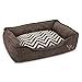 Best Pet Supplies - Breathable Linen Pet Bed for Summer with Comfortable Padding | Square Medium Cozy Cuddler for Dogs and Cats (24