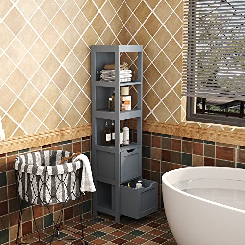 HOMEFORT Bathroom Storage Slim Tall Narrow Floor