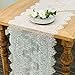 ARKSU Romantic Vintage Lace Table Runner with Embroidered 18X120inch White Floral Lace Table Runner for Candlelight Dinners, Wedding Reception Table Decor