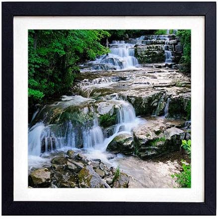 Amazon Co Jp 30cmx30cm アートパネル 額入り フレーム付き 絵画 壁掛け インテリアアート滝川急流風景 ブラック木製フレーム ホーム装飾ポスター 額入り ホーム キッチン