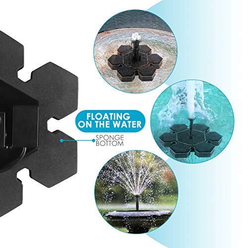 instecho Solar Fountain Pump, 1.4W Powered Floating Fountain Pump for Garden, Pond, Pool, and Patio Free Standing Solar Fountain Water Pumps - Thumbnail 3