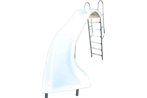 FibroPool Full Sized Fiberglass Swimming Pool Slide - Stainless Steel Hardware - Left Turn