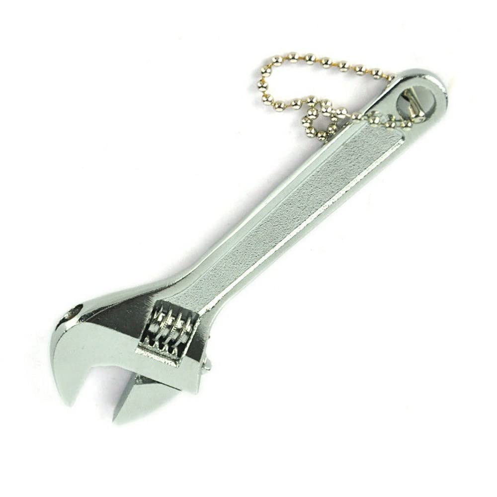 TopHomer Small Spanner Adjustable Wrench Non-Slip Mini Jaw Spanner Wrench Repair Maintenance Hand Tool Max jaw Opening 11mm(Silver, Length 68mm)