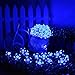 Qedertek Cherry Blossom Solar String Lights, 22ft 50 LED Waterproof Christmas Decorative Lighting for Indoor/Outdoor,Patio,Lawn,Garden,Christmas, and Holiday Festivals Decorations (Blue)
