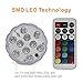 KIKOMO Submersible LED Lights with Remote, 13 Colors 4 Modes Battery Operated Underwater LED Light Pucks for Pool Hot Tub Bathtub
