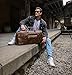 Polare 23'' Vintage Full Grain Cowhide Leather Weekender Duffle Bag Overnight Travel Carry on Duffel Bag For Men