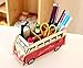 GMissT Cute Cartoon DIY Pen/Pencil Holder,Office Desk Stationery Organizer Storage Box Bus Pattern