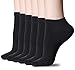 Low Cut Socks for Women,Short Cotton Womens Ankle No Show Black White Socks