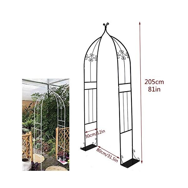 LYBC Metall Rosenbogen B80xH 205cm Rankgitter Torbogen Gartenbogen Rankhilfe Spalier, Für Kletterpflanzen,Hochzeitsbogen… – Bild 6