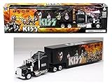 NEW 1:43 NEWRAY TRUCK & TRAILER COLLECTION - BLACK KENWORTH W900 - KISS ROCK BAND TRUCK Diecast Model By NEW RAY TOYS