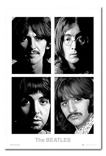 The Beatles White Album Poster Cork Pin Memo Board White Framed - 96.5 x 66 cms (Approx 38 x 26 inches)