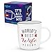 Triple Gifffted Worlds Best Wife Ever Coffee Mug and Socks Gifts For Women From Husband For Valentines For Her Birthday Wedding Anniversary Christmas Mothers Day, Ceramic, Pink, 380ML