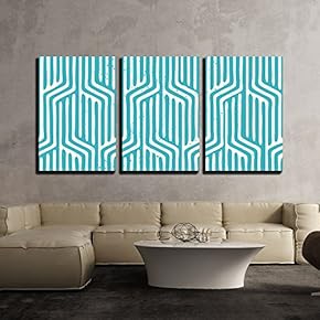 3 Piece Canvas Wall Art - Vector - Seamless Vector Geometric Pattern. Repeating Geometric Texture Pattern - Modern Home Art Stretched and Framed Ready to Hang - 16"x24"x3 Panels