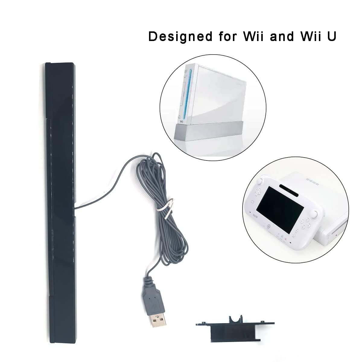Otakulicious Wii Sensor Bar USB for Wii U Motion Dolphin Bar for Nintendo Console