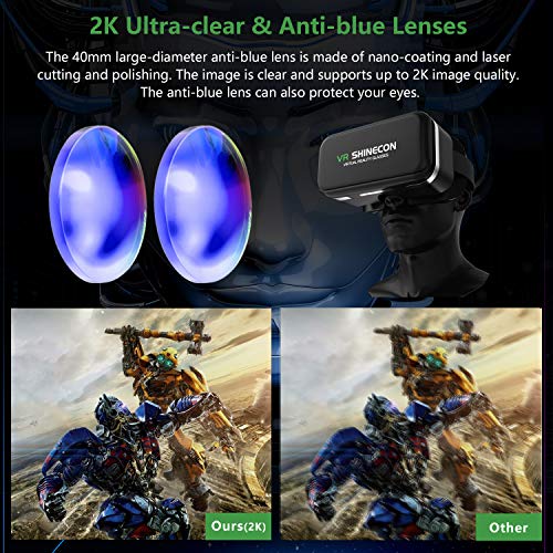 VR Headset, ThaiGEX Virtual Reality Headset for Movies 3D VR Glasses Goggles Compatible with iPhone & Android Phone, 2K… - Image 3