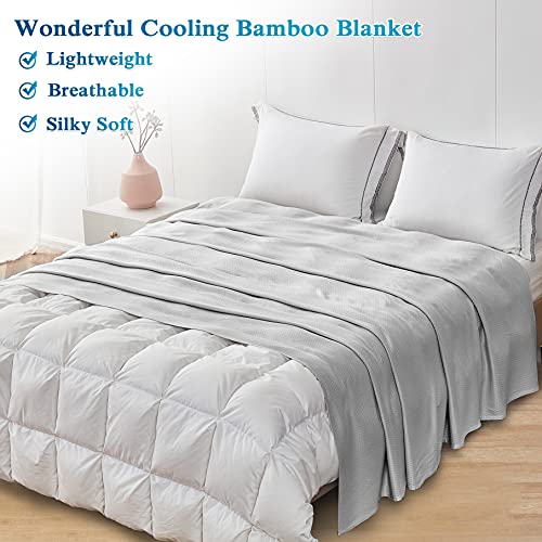 KPBLIS Cooling Bamboo Blankets for Hot Sleepers, Lightweight Summer Big