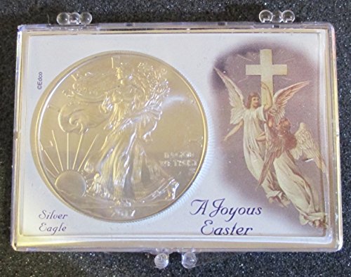 Joyous Easter Angel Snaplock with 2017 Silver American Eagle (SAE) BU