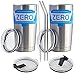 Zero Degree Stainless Steel Tumbler with Lid, Double Wall Vacuum Insulated Travel Mug for Hot and Cold Drink (20oz 2 Pack)