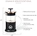 Osaka French Press Coffee and Tea Maker – Patent-Pending, Vacuum Insulated Stainless Steel Mesh Filter with Over-Extraction Prevention & Thermal Shock Proof Glass, Large 8 Cup (1 Liter, 34oz) (Silver)
