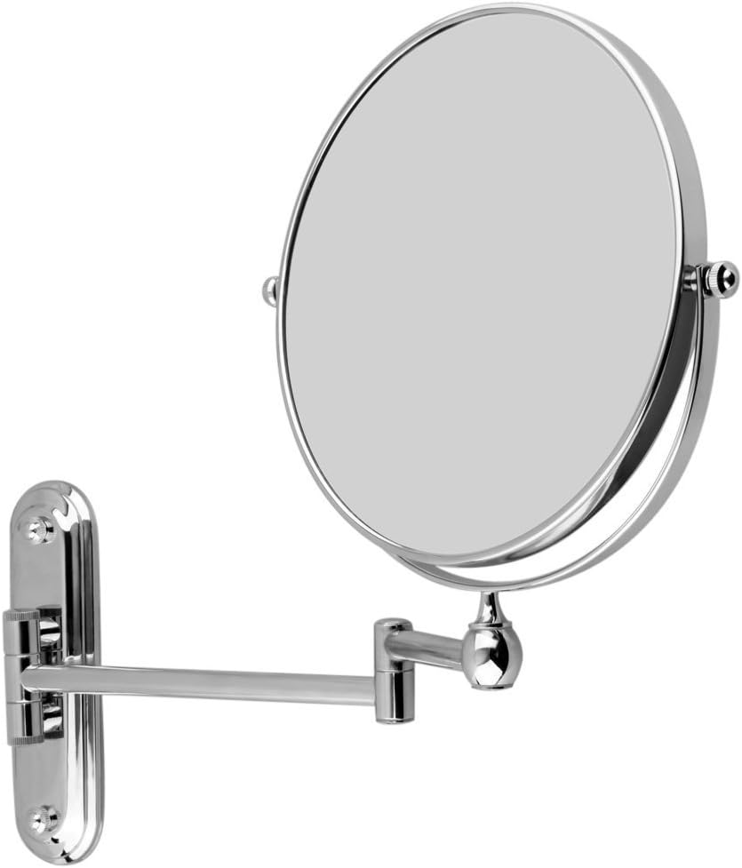 WMicroUKChrome Extending 8 inches cosmetic wall mounted make up mirror shaving bathroom mirror 3x Magnification