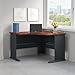 Bush Business Furniture Series A 48W Corner Desk in Hansen Cherry and Galaxy, Small Computer Table for Home or Professional Office