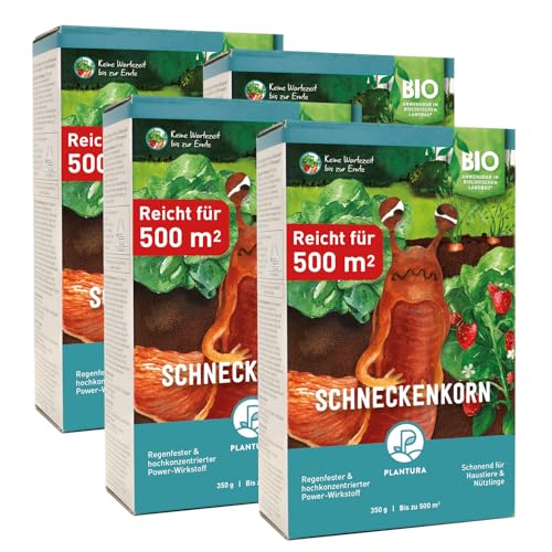 Plantura Bio-Schneckenkorn, regenfester Power-Wirkstoff, hochwirksame Schneckenbekämpfung an Obst Gemüse & Zierpflanzen, schonend für Haustiere, Vorte