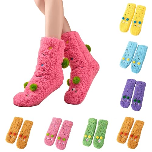tacniseyw Fluffy Bed Socks For Women, Christmas Cute Funny Novelty Socks, Soft Comfy Warm Plush Fuzzy Sock, Winter Thick Warm Slipper Sock, Christmas Gifts For Women Ladies Girls, Size UK 4-8