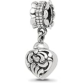 The Black Bow Sterling Silver Heart Ash Holder Bead Charm
