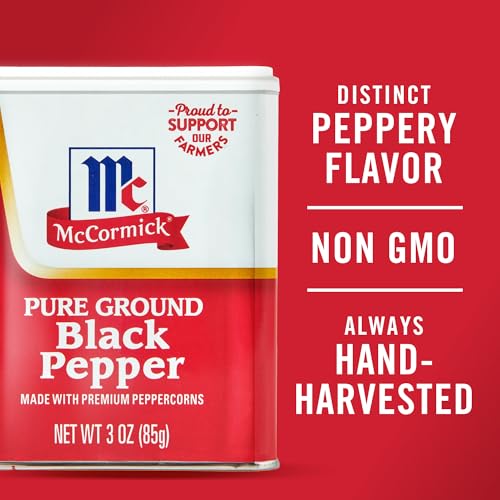 MCCORMICK PURE GROUND BLACK PEPPER, 3 OZ