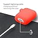 GMYLE AirPod Case, Silicone Protective Cover Skins with Keychain for Airpods Earbuds Wireless Charging Case, Accessories Set Compatible with Apple AirPods 1 & 2, Neon Orangethumb 4
