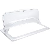 Winco Polycarbonate Dome Flip Cover, Full Size, Medium, Clear | Dishwasher safe, BPA-free, Great for Cooking, Food Preparation and Restaurant Kitchens